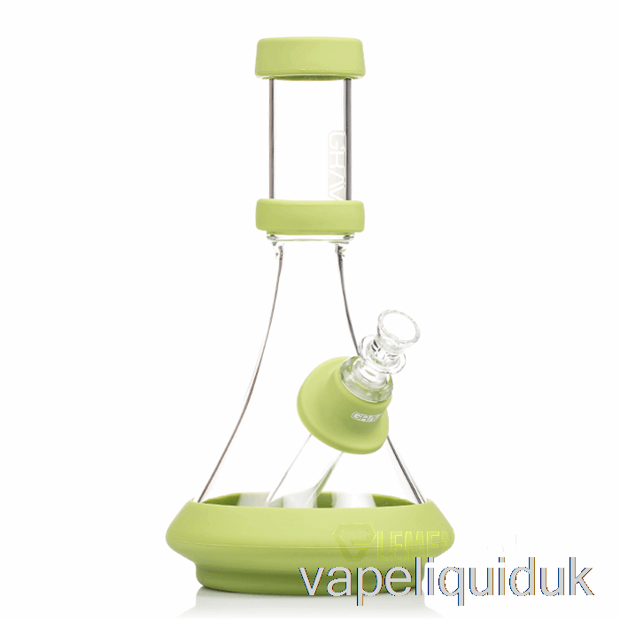 GRAV Deco Beaker in Silicone Clear + Avocado Green Vape Juice